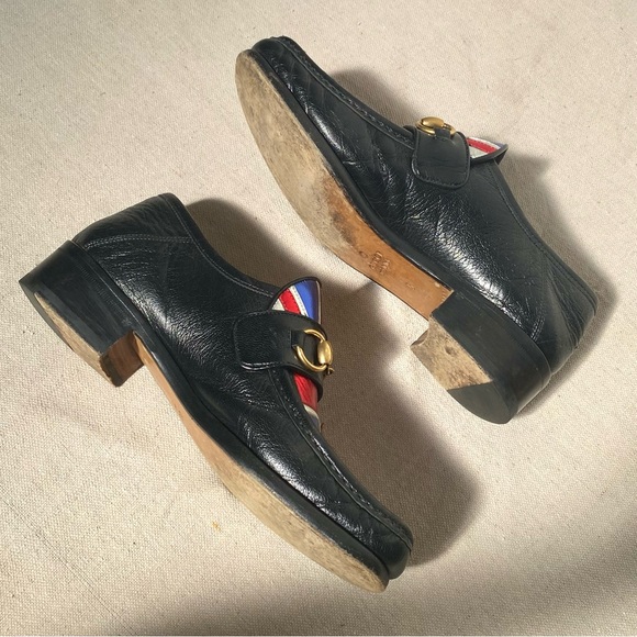 Gucci black brass horsebit union jack uk flag metallic loafers size 5 - Picture 9 of 11